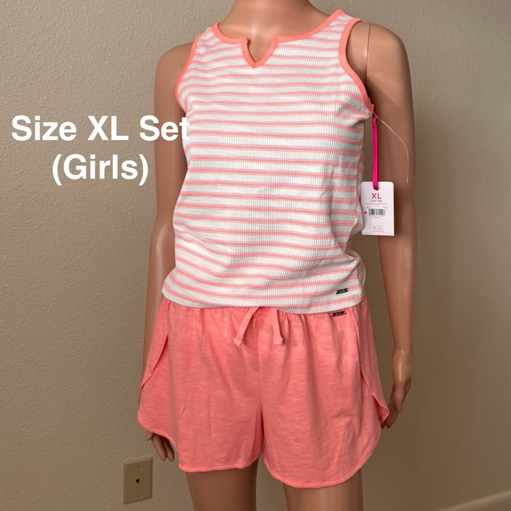 Justice Girls Striped Tee & Short Set
